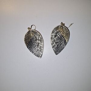 Textured Leaf Earrings